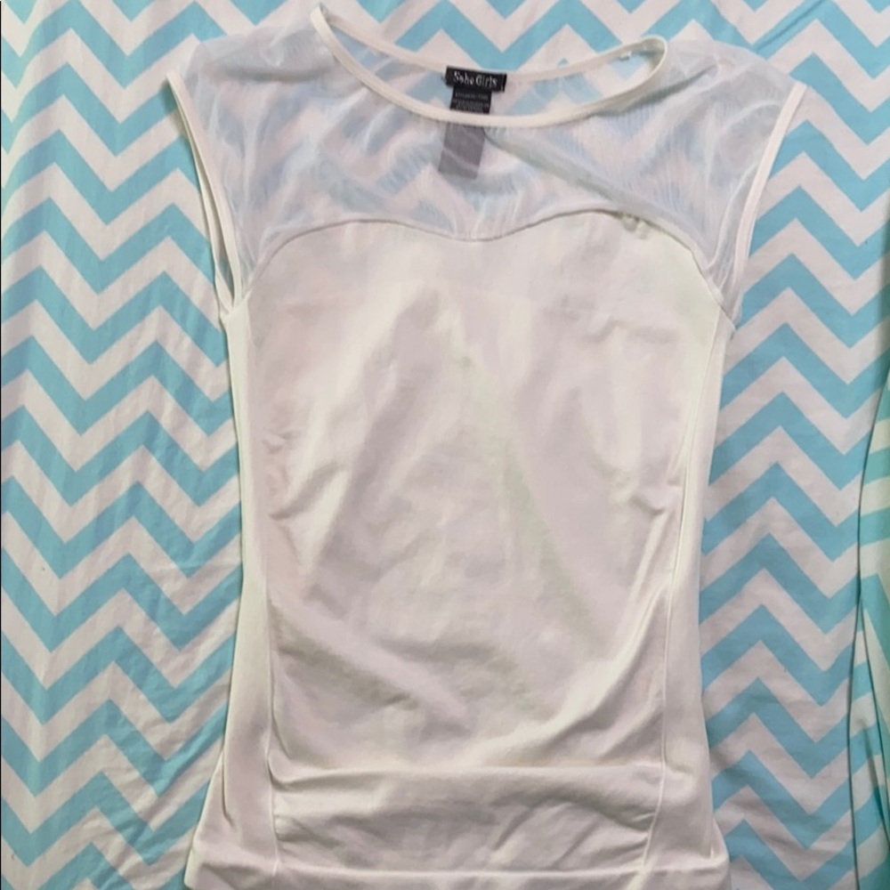 Mesh shoulder tank top